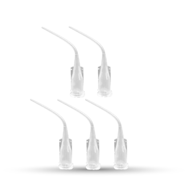Transparent plastic needle head