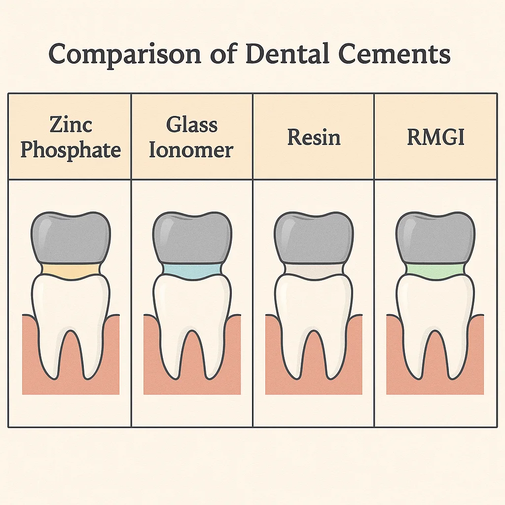 مقایسه انواع سیمان دندانی و ویژگی‌های آن‌ها | کبالت