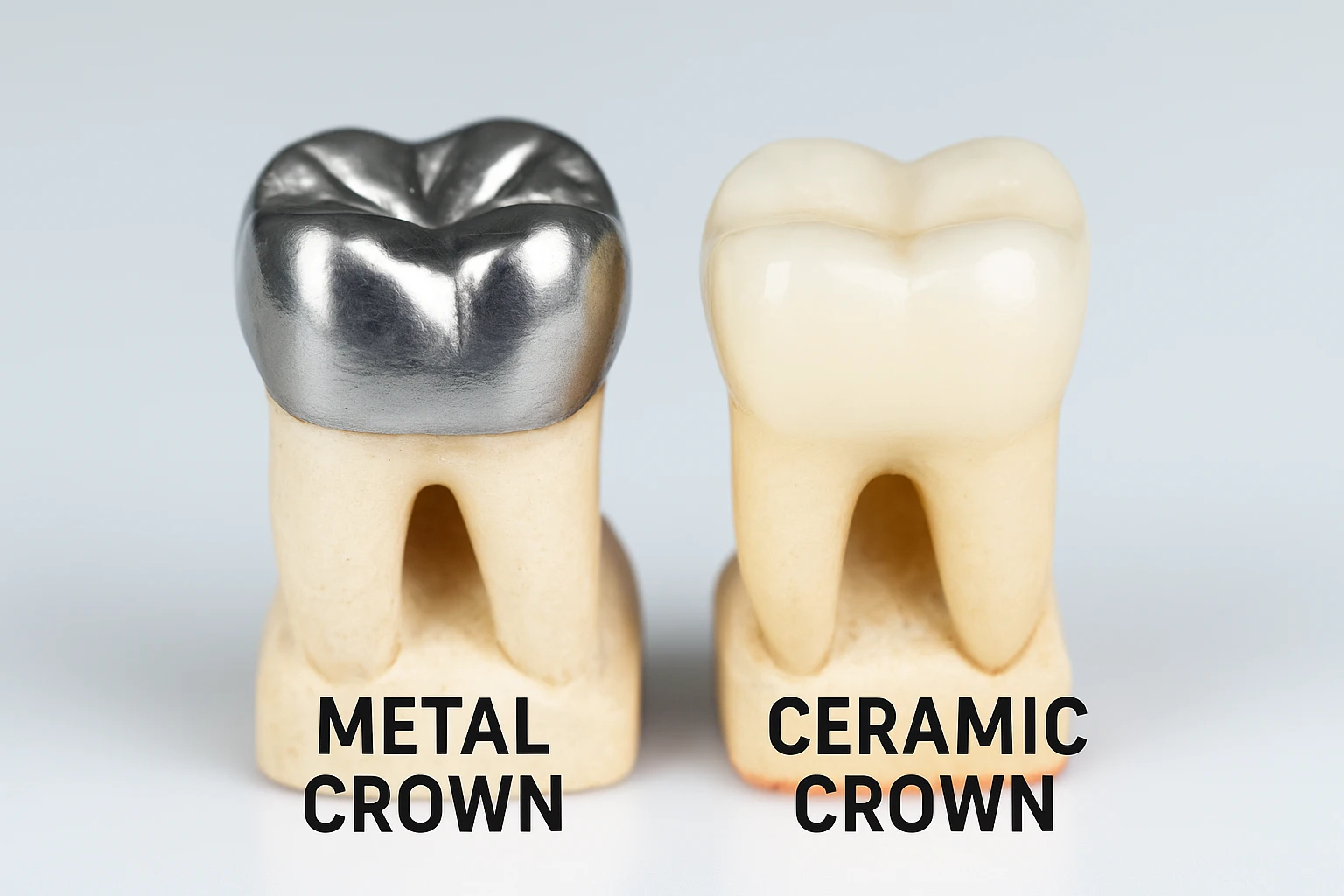 مقایسه تاج فلزی و سرامیکی در دندان‌های مختلف | کبالت