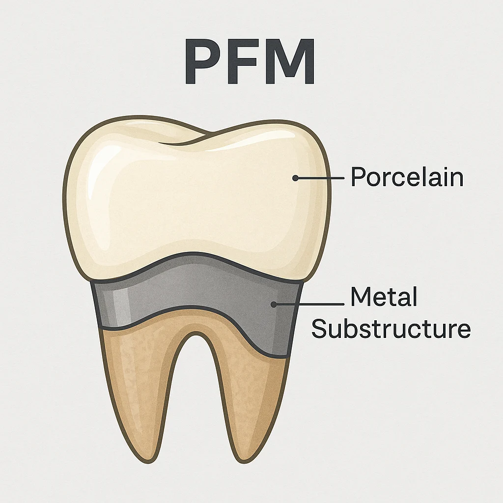 ساختار تاج PFM با لایه فلزی و پوشش پرسلنی | کبالت