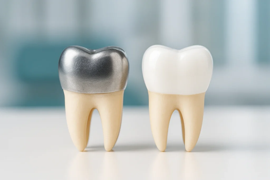 مقایسه تاج دندان فلزی و سرامیکی در کلینیک دندان‌پزشکی مدرن | کبالت